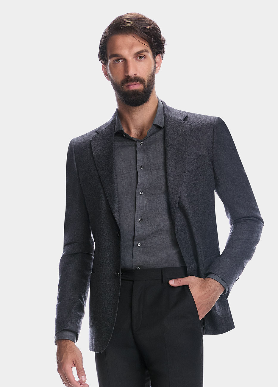 Saco Gris Oscuro Gaspeado Super 120