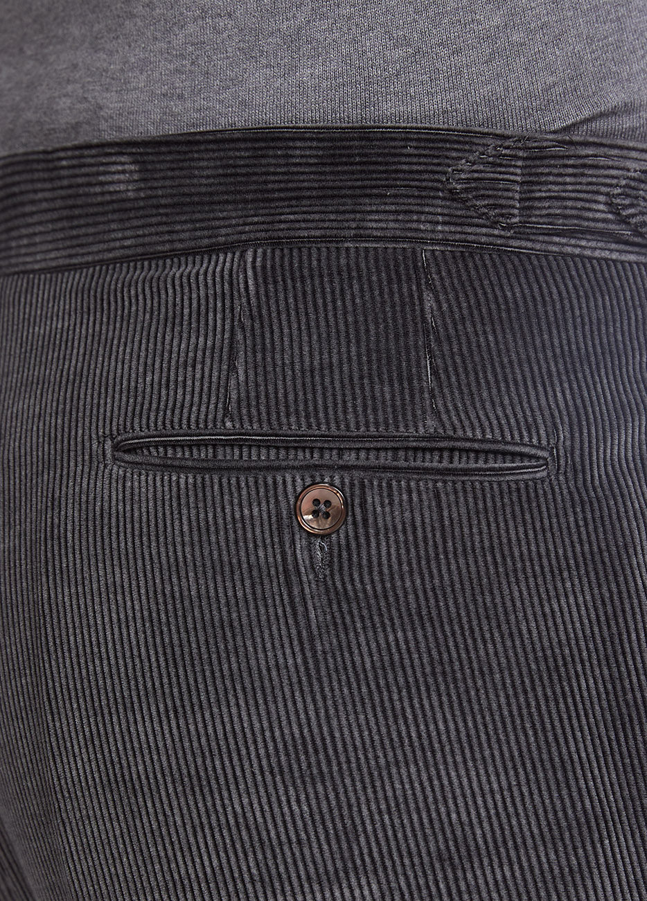 HAVOC Pantalón Pana Gris Algodón Y Cashmere