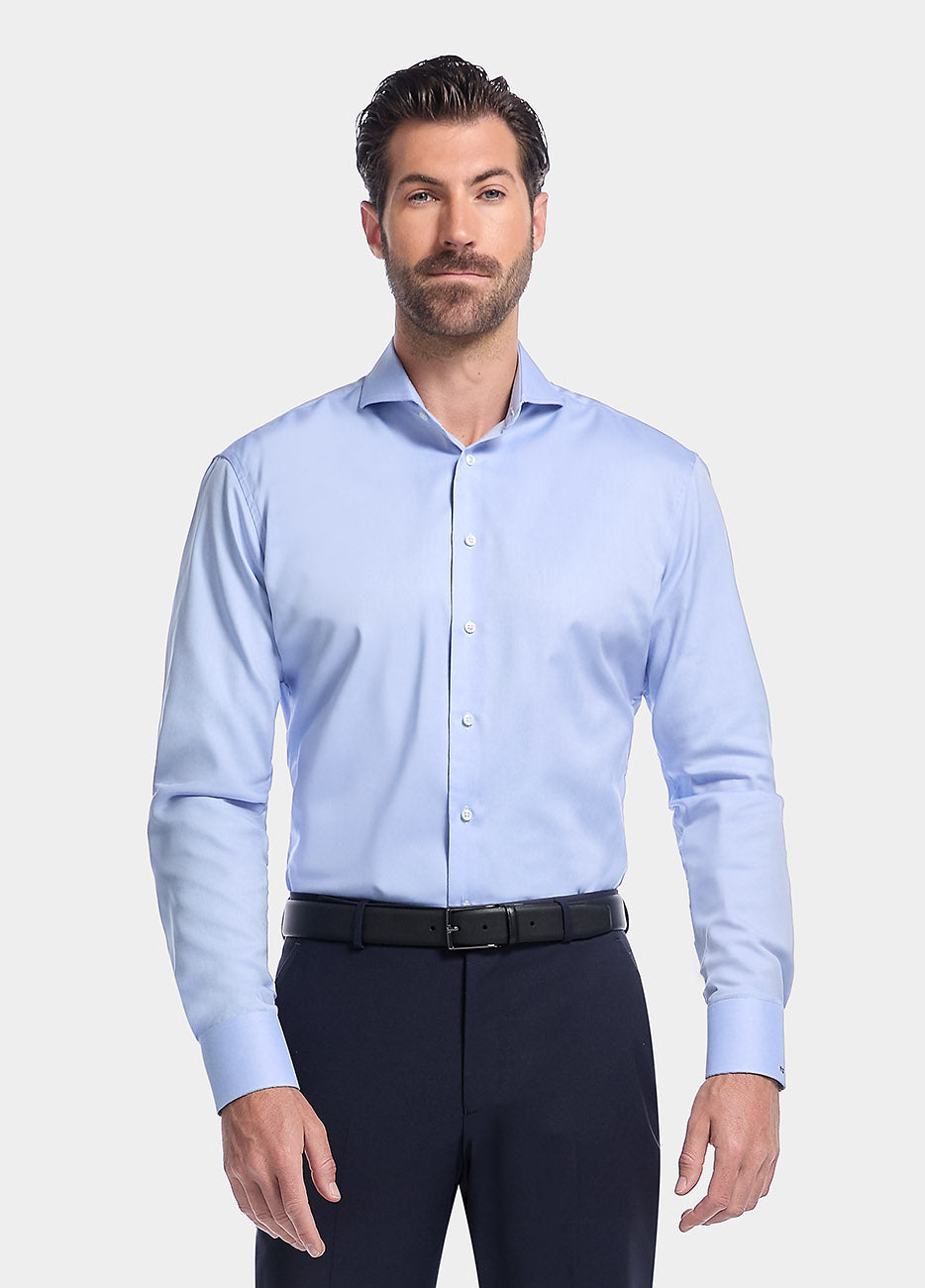 Camisa Lisa Azul Celeste Non Iron