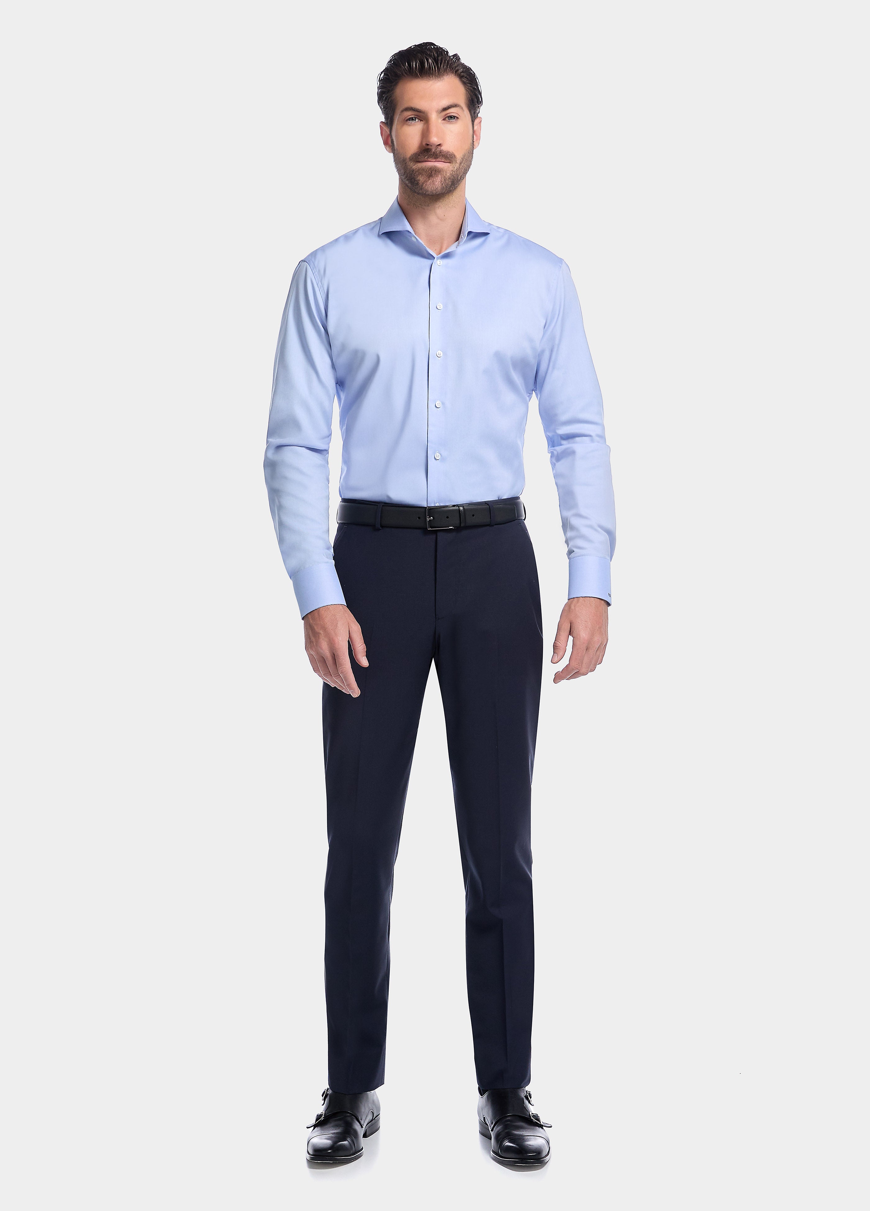 Camisa Lisa Azul Celeste Non Iron