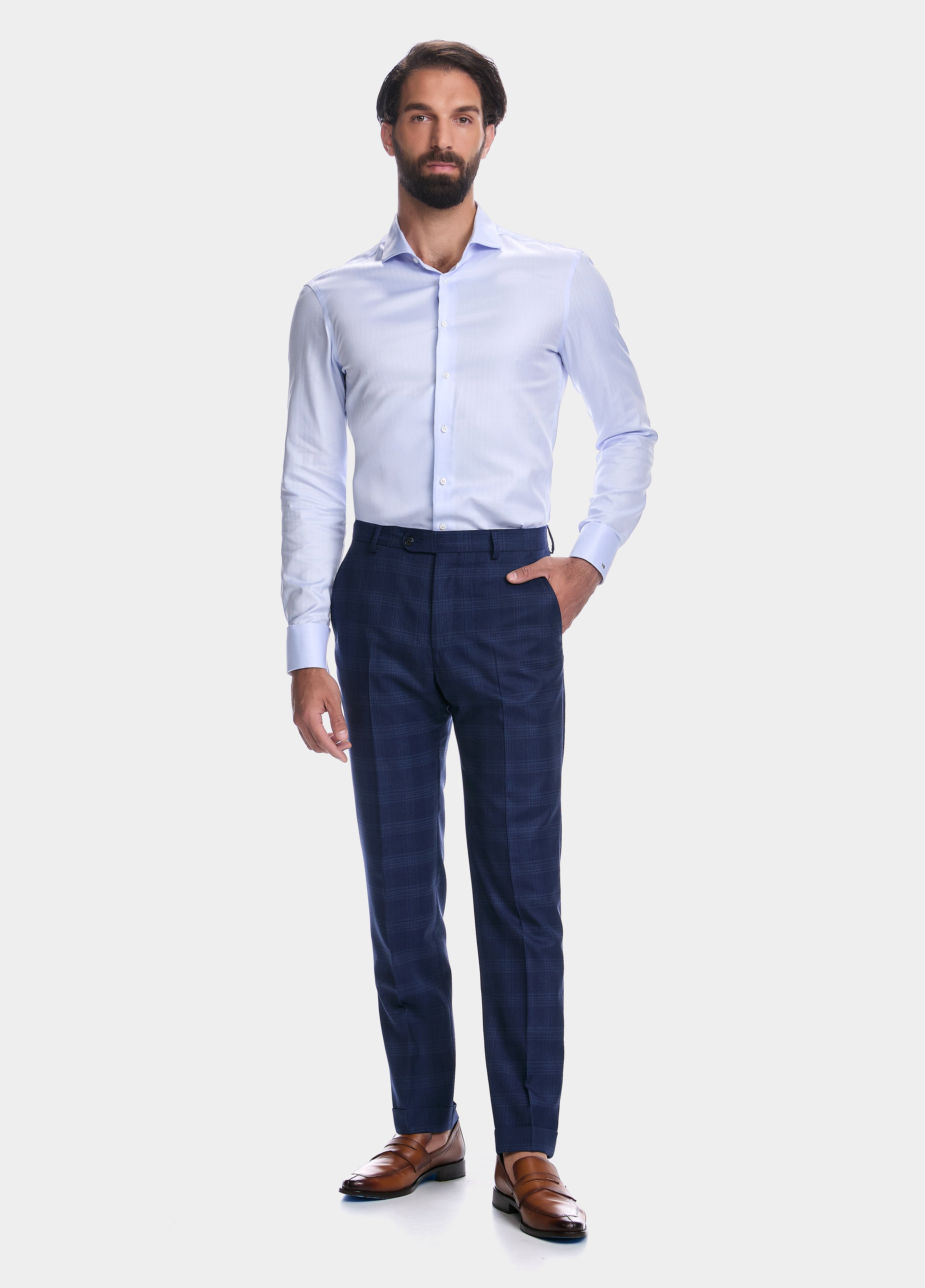 Camisa Espiga Azul Cielo
