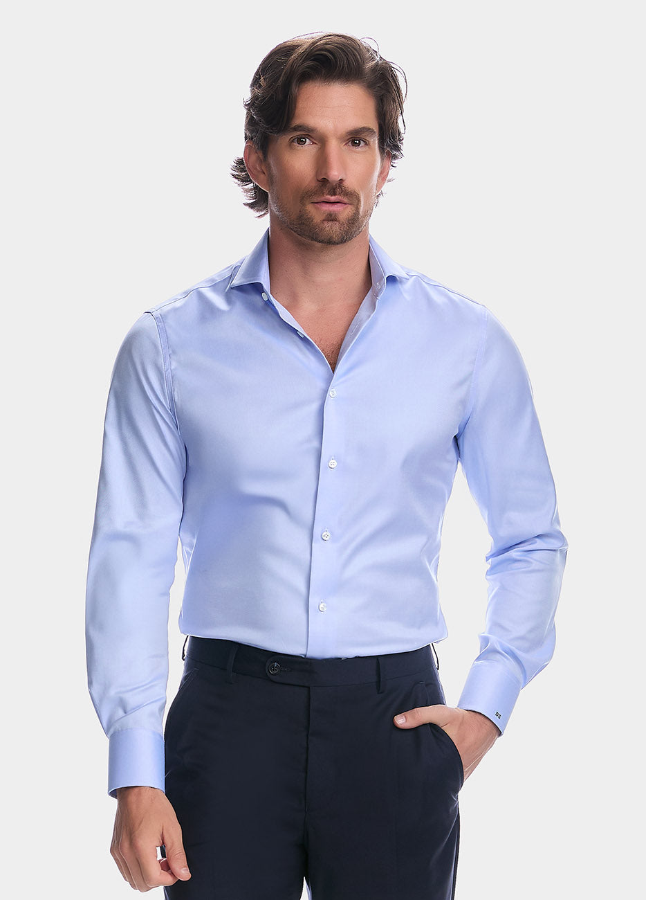 Camisa Azul Microdiseño Non Iron