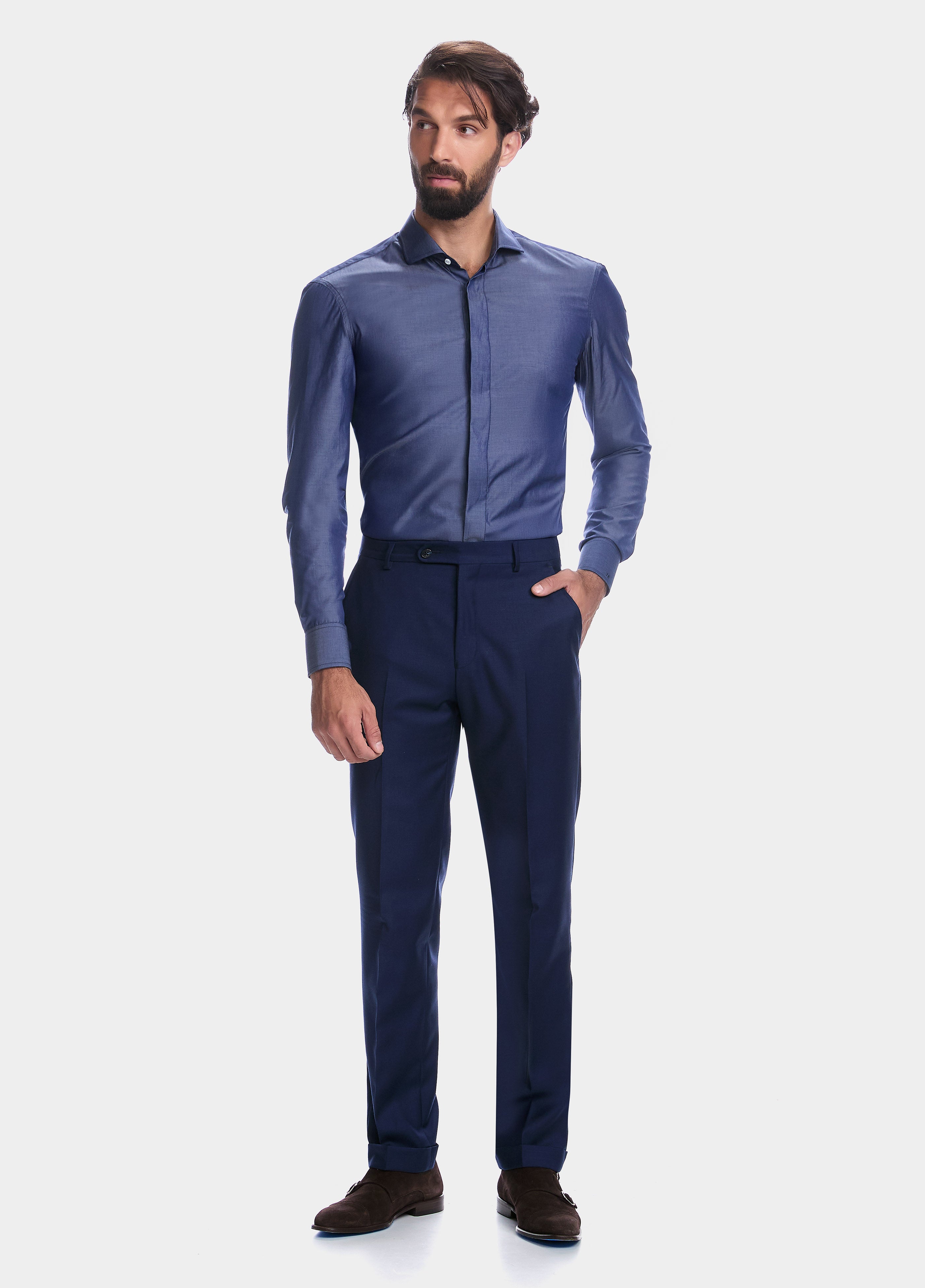 Camisa Lisa Azul Denim