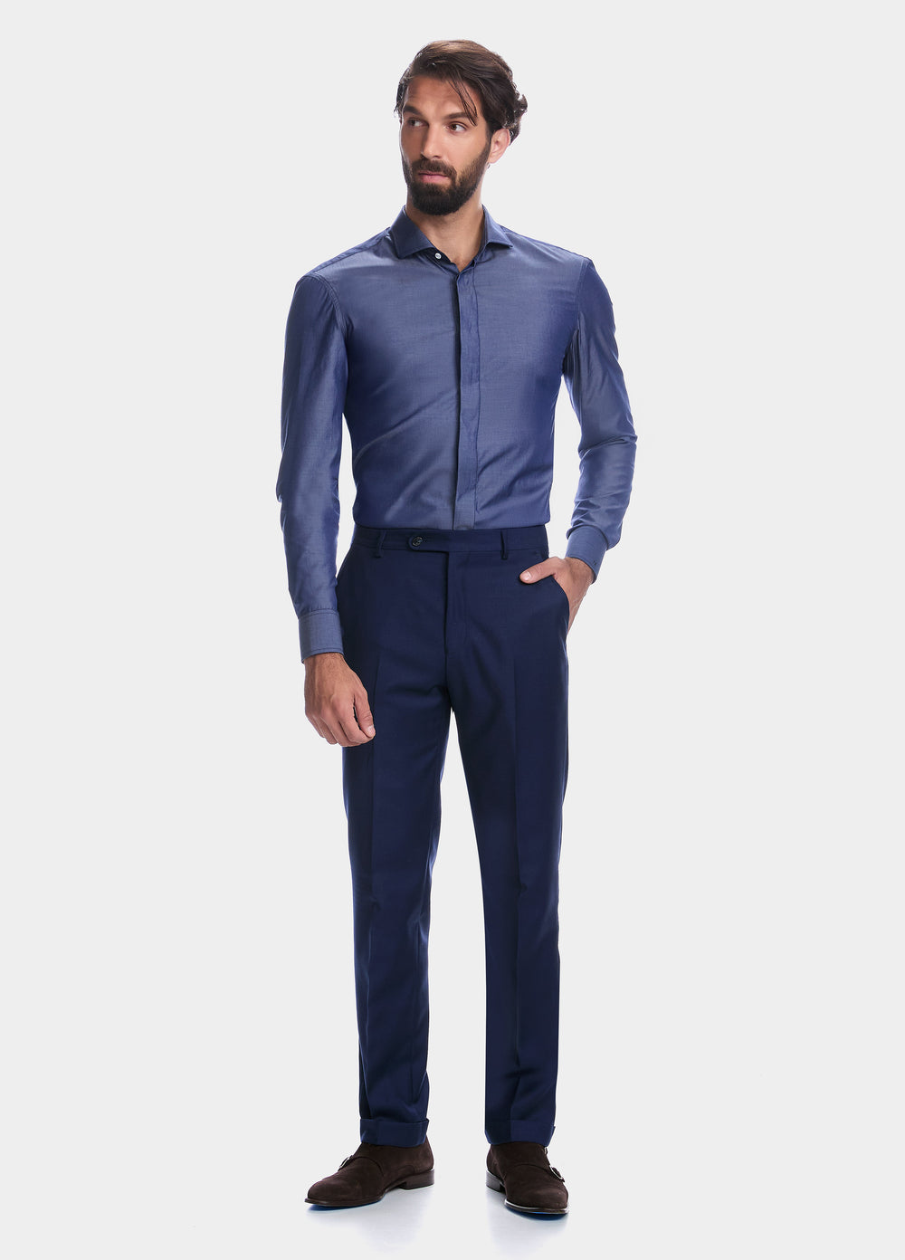 HAVOC Camisa Lisa Azul Denim