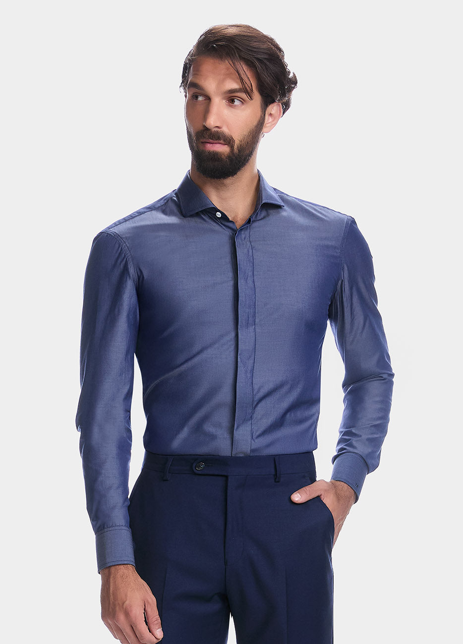 Camisa Lisa Azul Denim