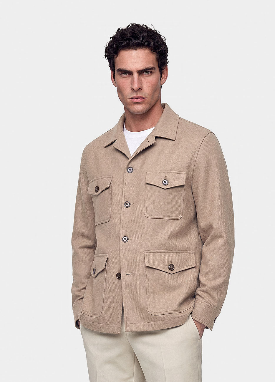 Sobrecamisa Sarga Caqui