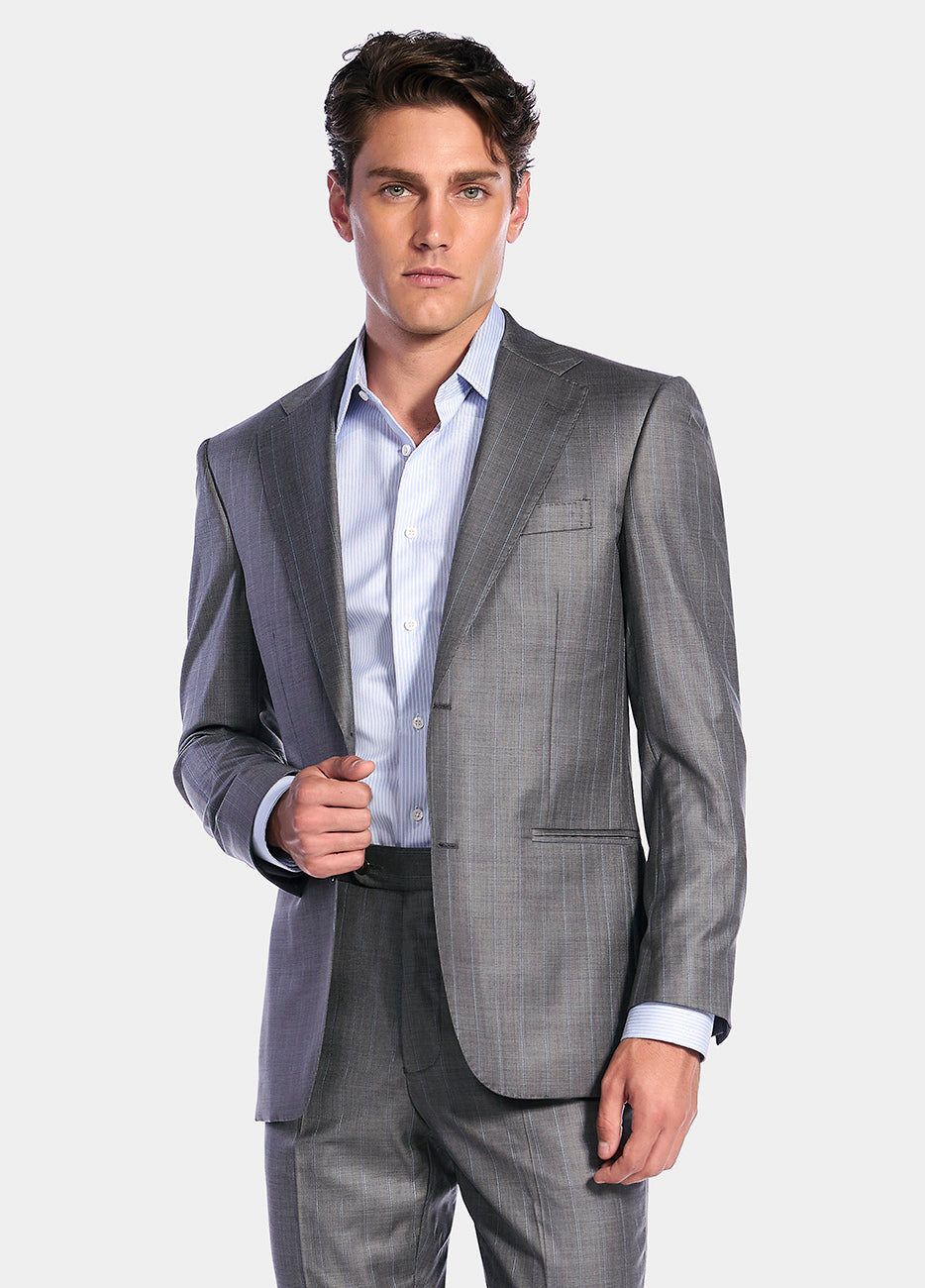HAVOC Saco Gris Oscuro Linea Azul