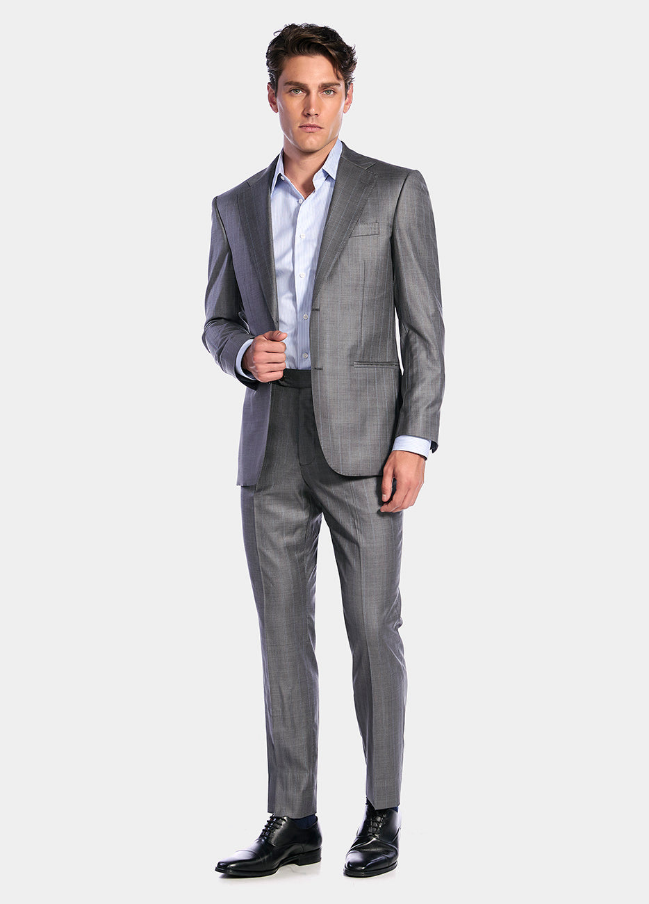 HAVOC Traje Gris Oscuro Linea Azul