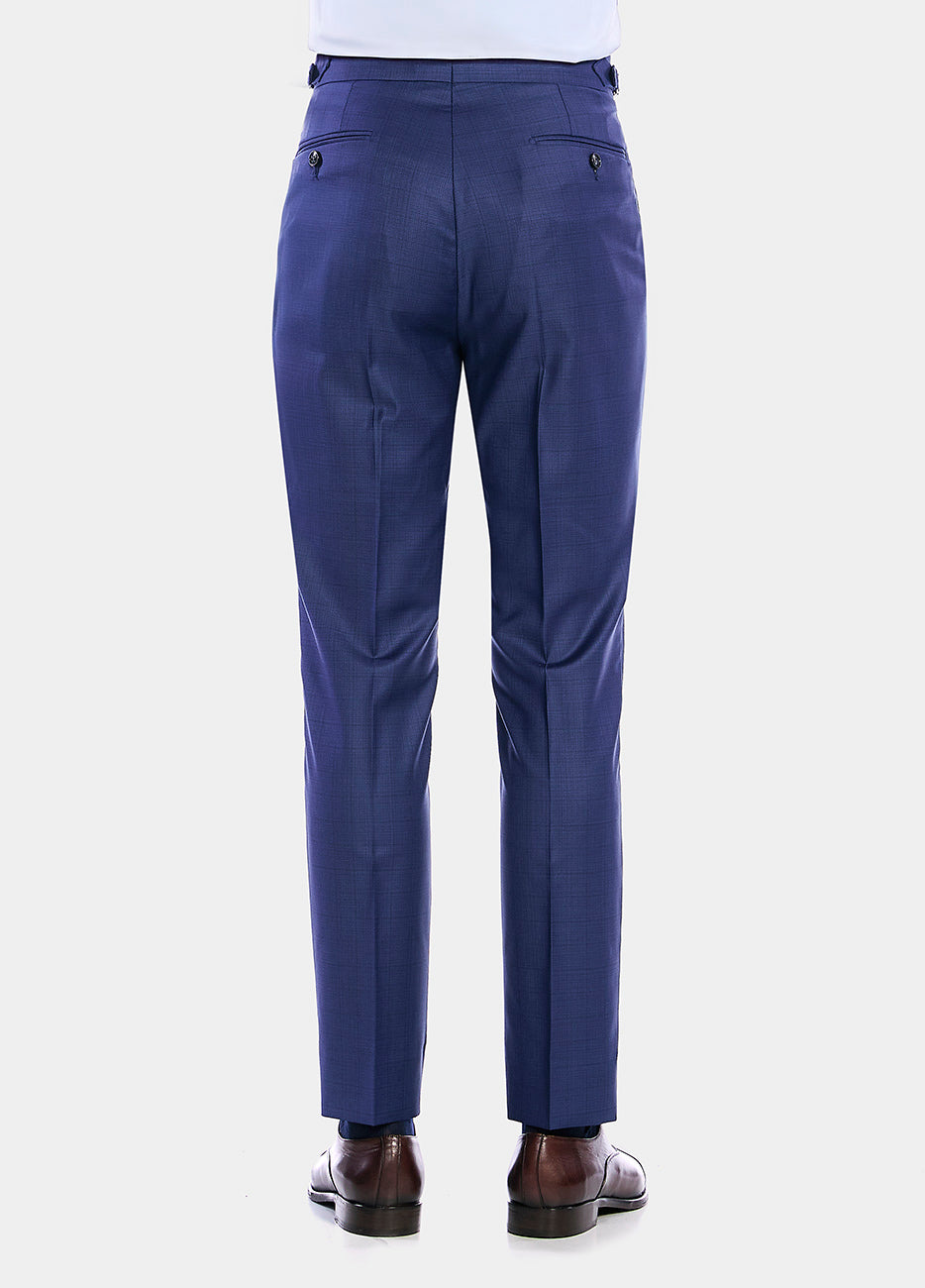 HAVOC Pantalón Lana Super 170 Cuadros Azules