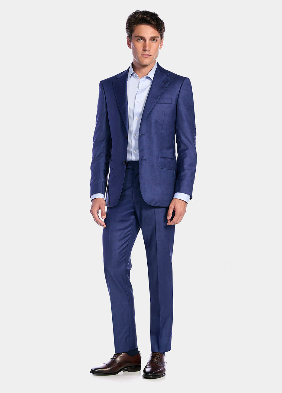 HAVOC Traje Lana Super 170 Cuadros Azules