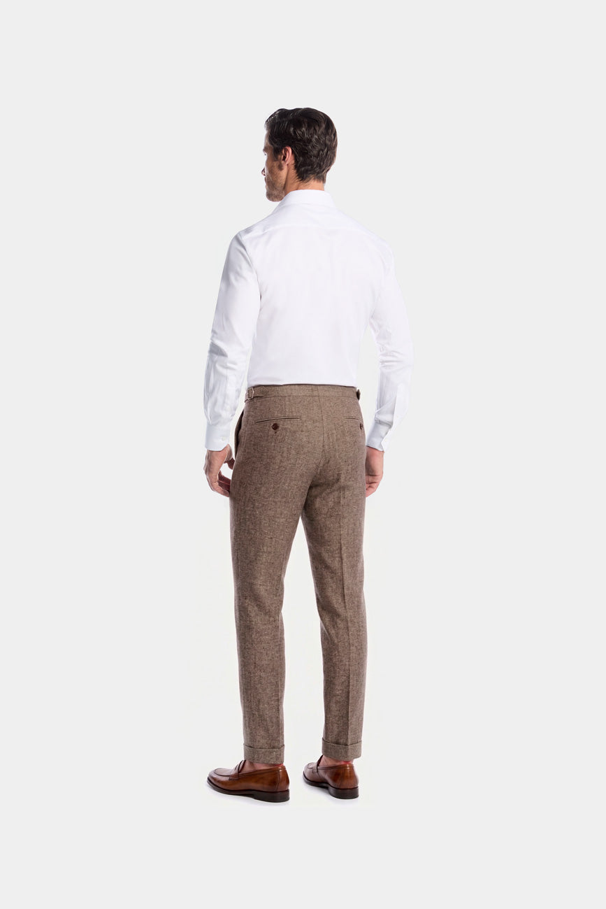 HAVOC Pantalón Beige De Lino, Viscosa Y Spandex