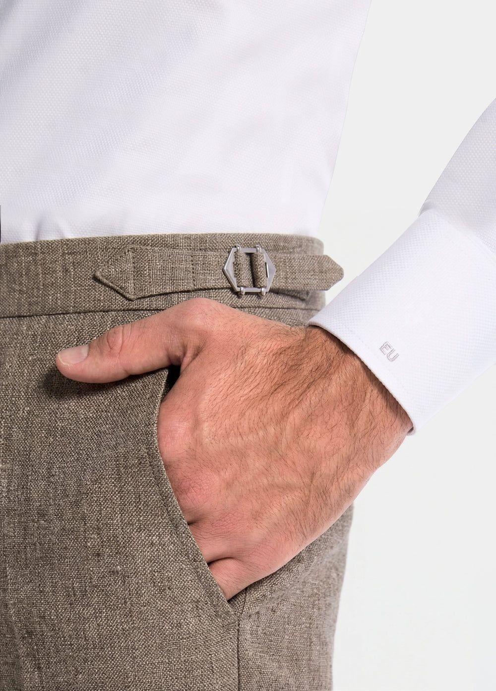 HAVOC Pantalón Beige De Lino, Viscosa Y Spandex