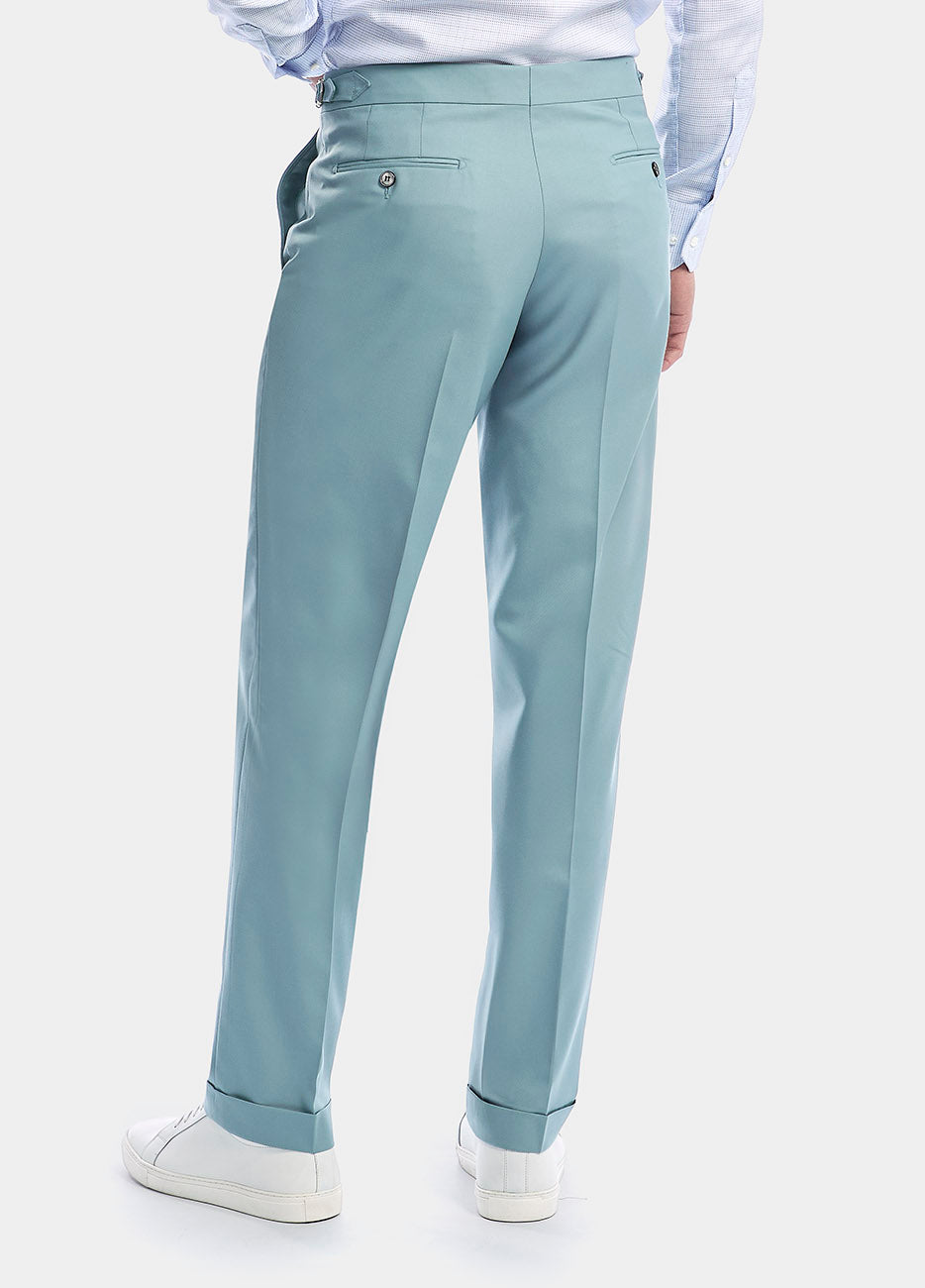 HAVOC Pantalón Smoking Sarga Verde Agua