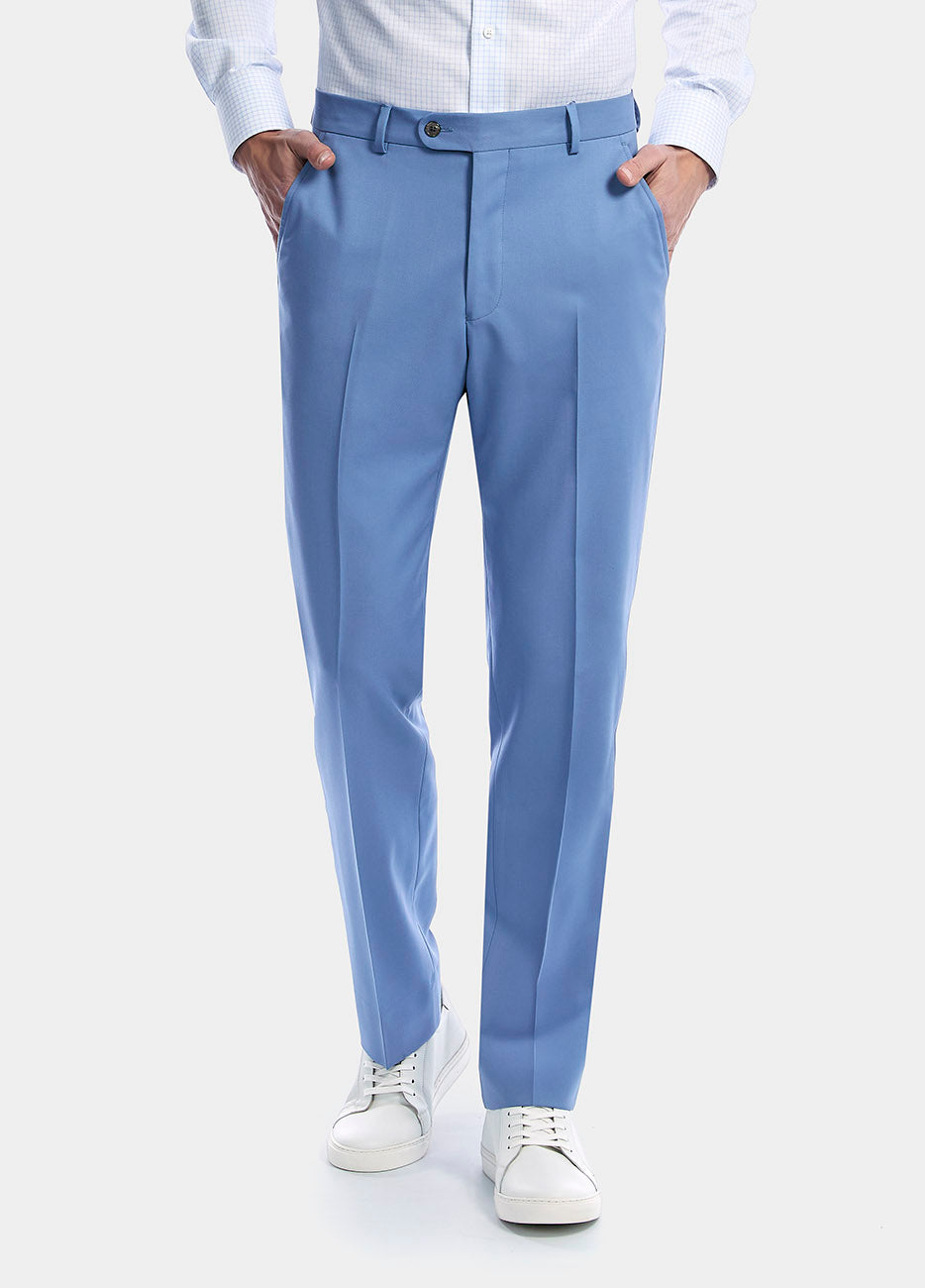 Pantalón Smoking Sarga Azul Lavanda Landa Super 140'S