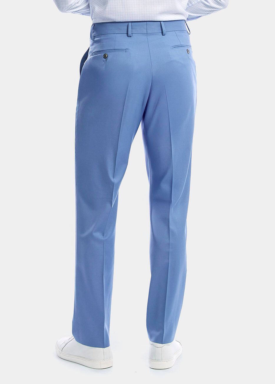 Pantalón Smoking Sarga Azul Lavanda Landa Super 140'S