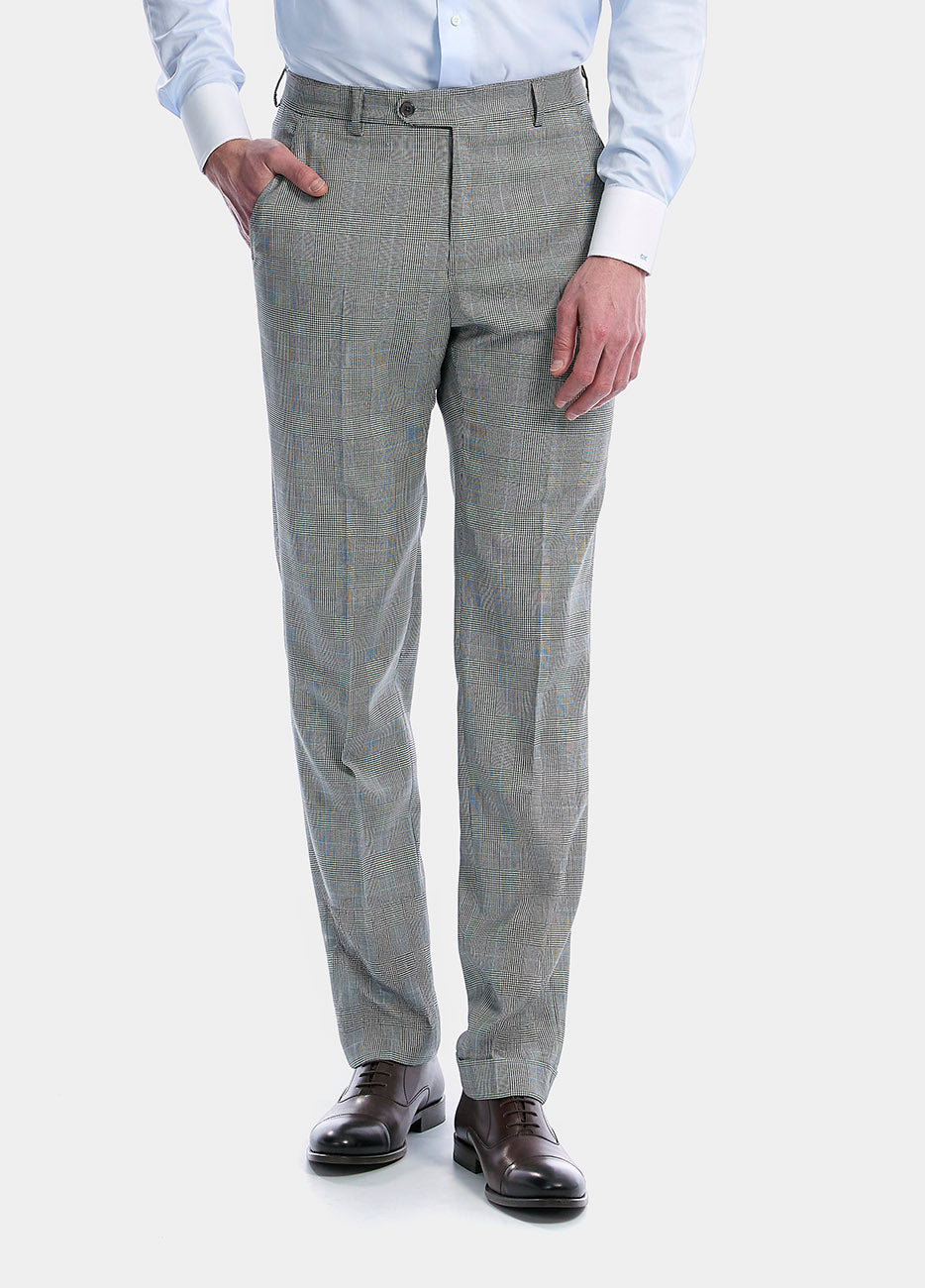 Pantalón Príncipe de Gales, Arena con Azul