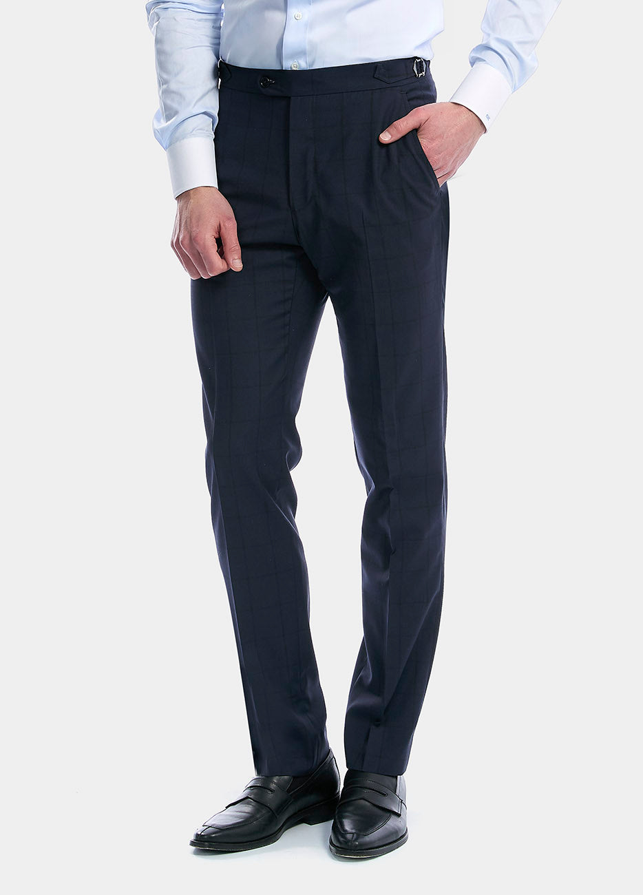 HAVOC Pantalón Cuadro Azul Con Lineas Negras
