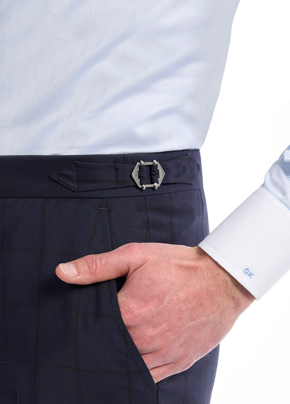 HAVOC Pantalón Cuadro Azul Con Lineas Negras