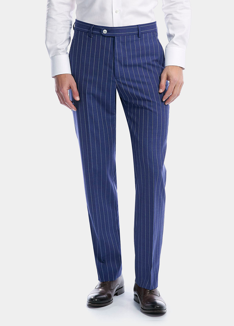 HAVOC Pantalón Raya Diplomatica Azul Indigo Y Blanco