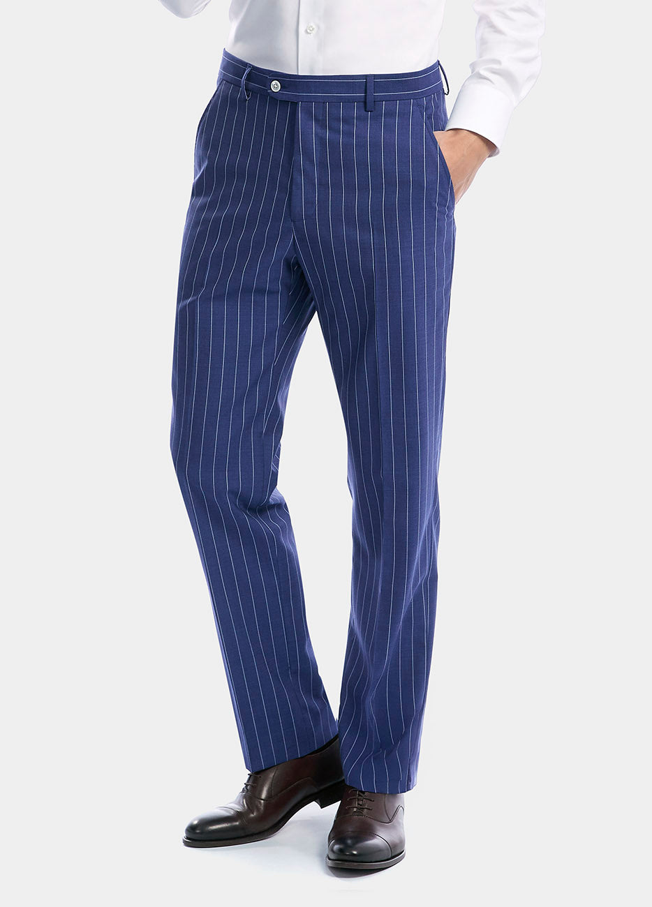 HAVOC Pantalón Raya Diplomatica Azul Indigo Y Blanco