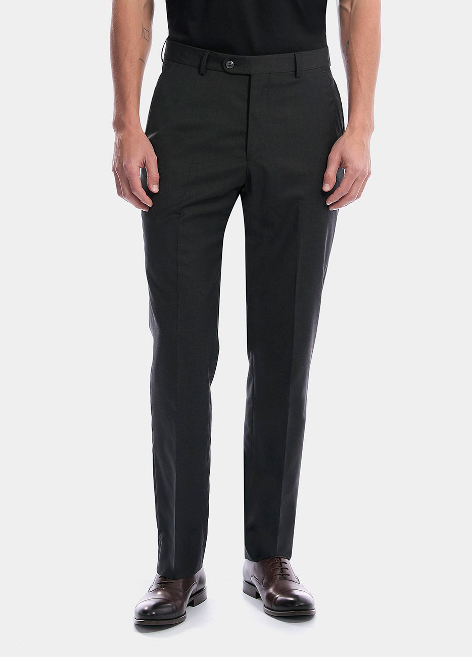 Pantalón Smoking Gris Oscuro Lana Super 110