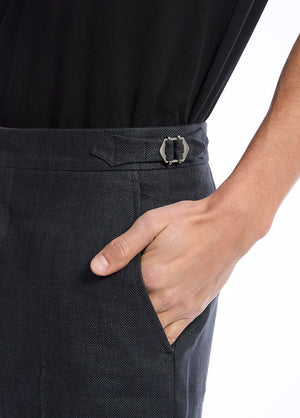 Pantalón Espiga Gris Azulado Lino