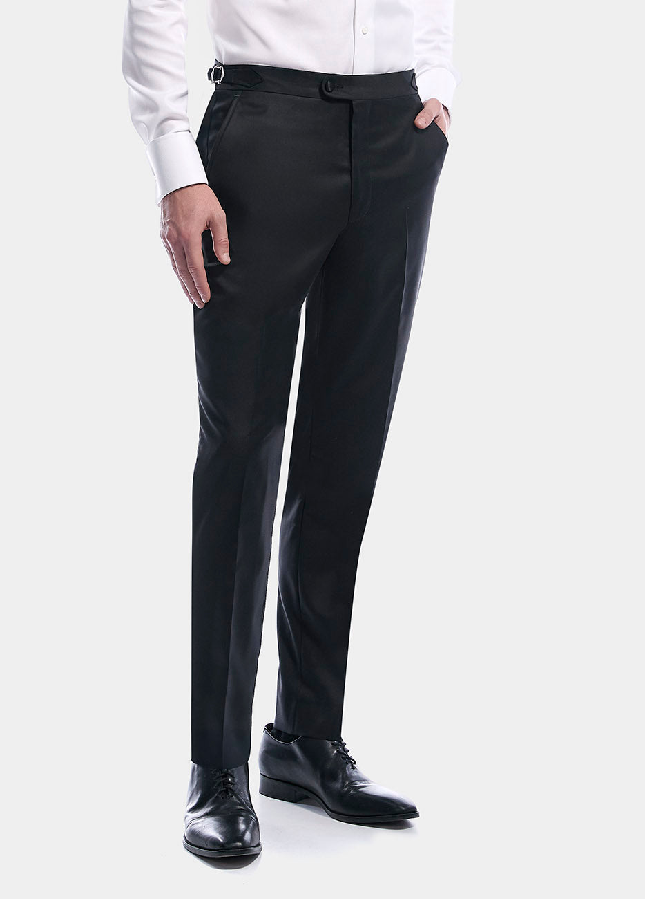 Pantalón Smoking Lana Super 170 Negro