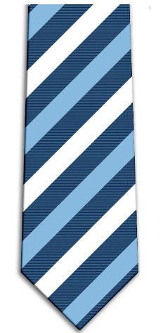 Corbata Líneas Diagonal Azul Con Blanco| HAVOC