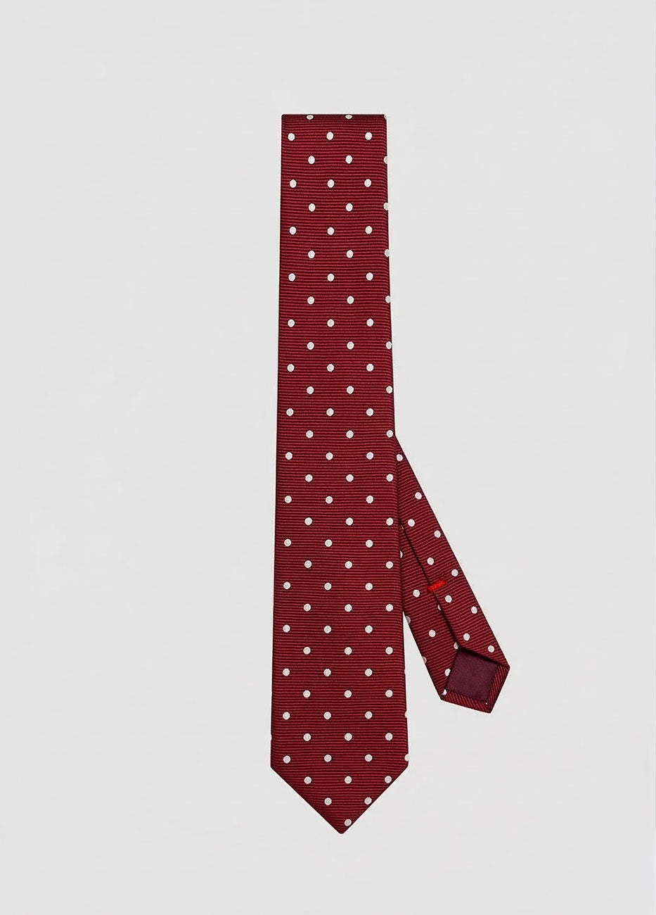 HAVOC Corbata Vino Con Puntos Blancos