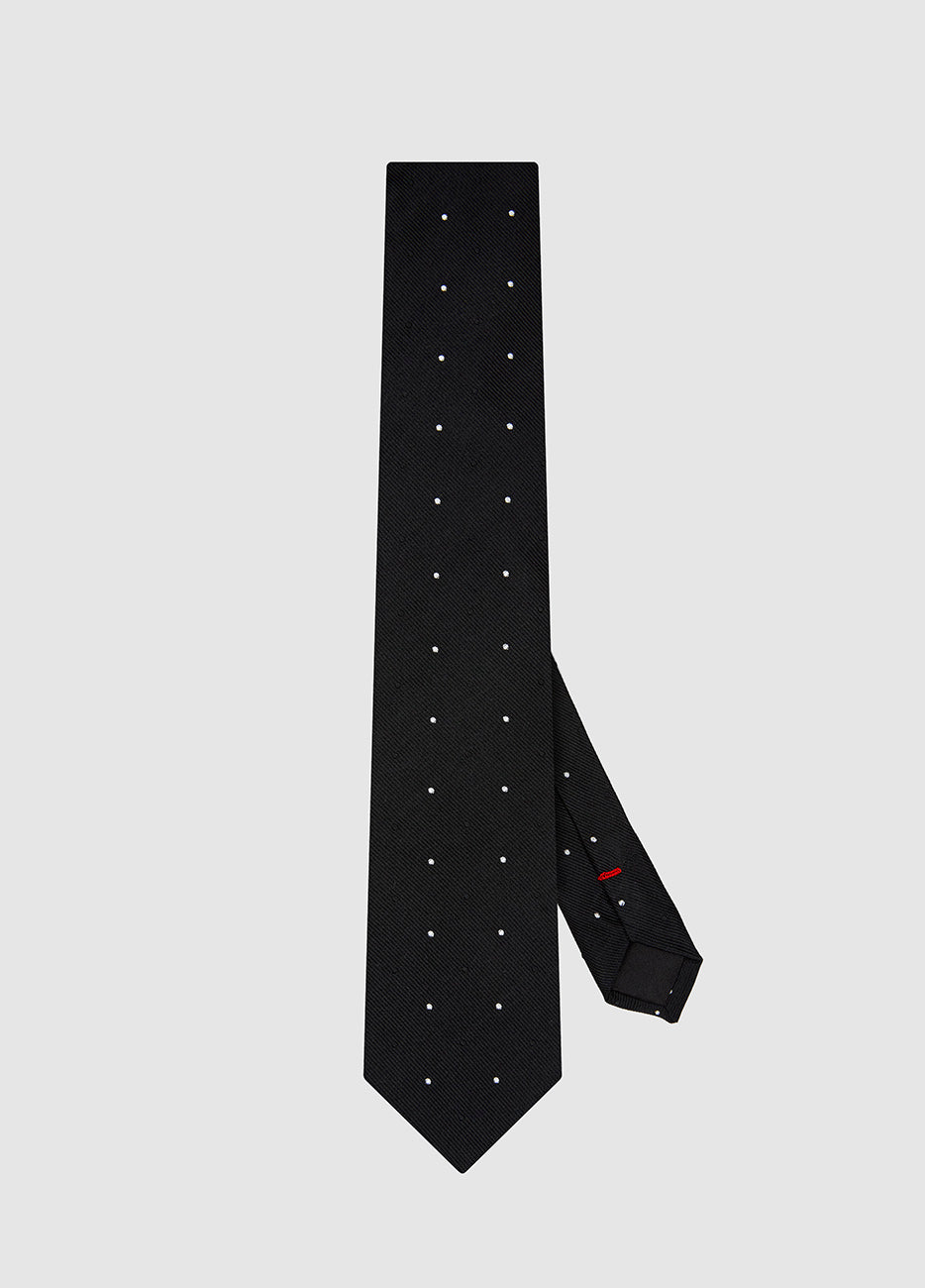 HAVOC Corbata Negro Blanco Lunares