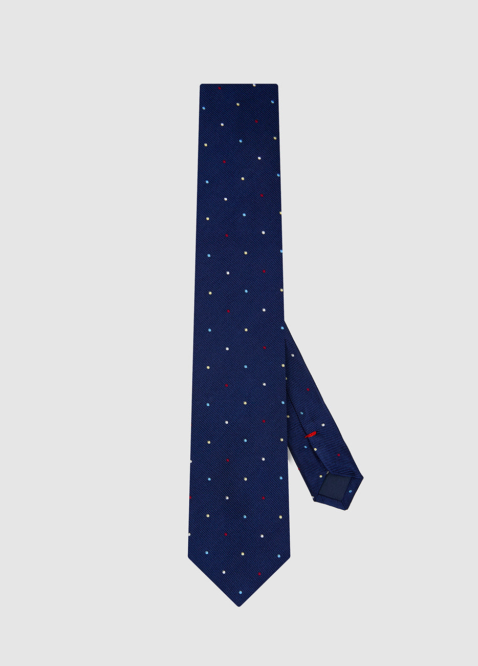 Corbata Multicolor Marino Lunares RTW