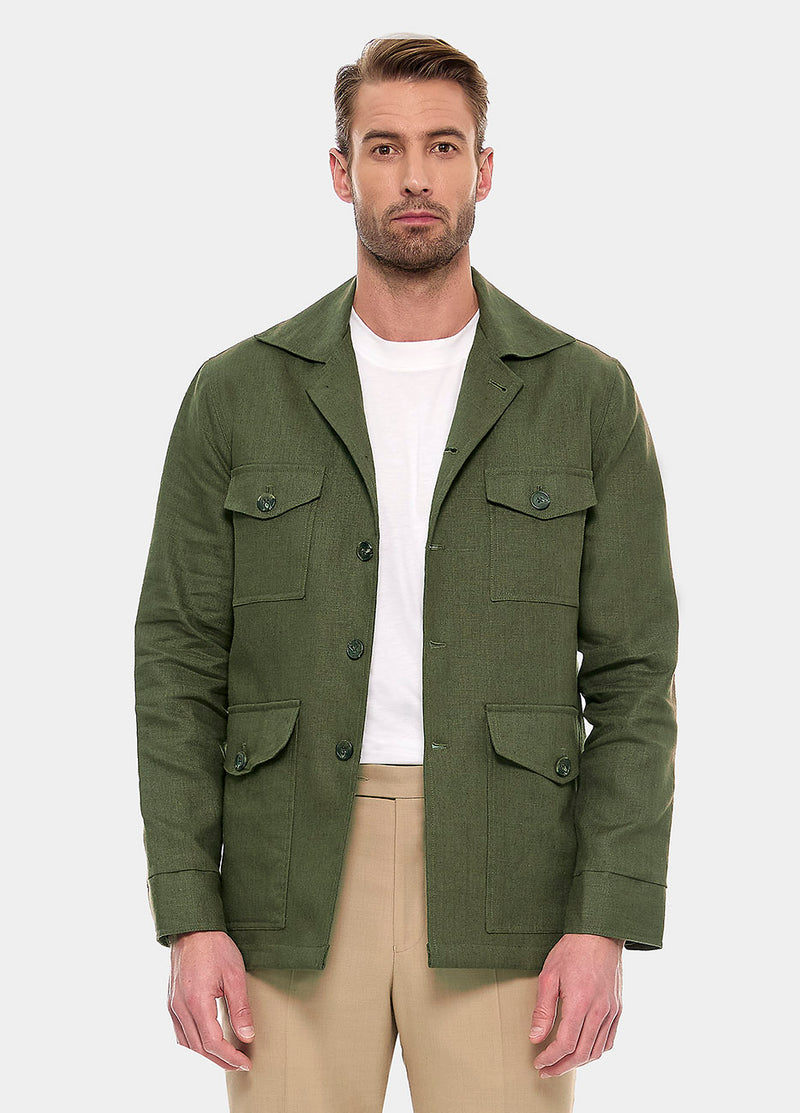 Sobrecamisa De Lino Verde| HAVOC