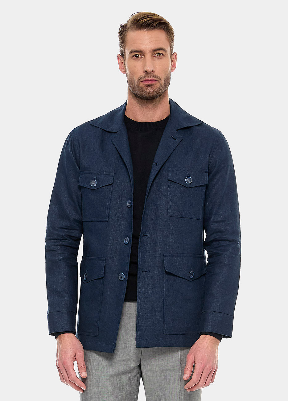 Sobrecamisa De Lino Azul| HAVOC