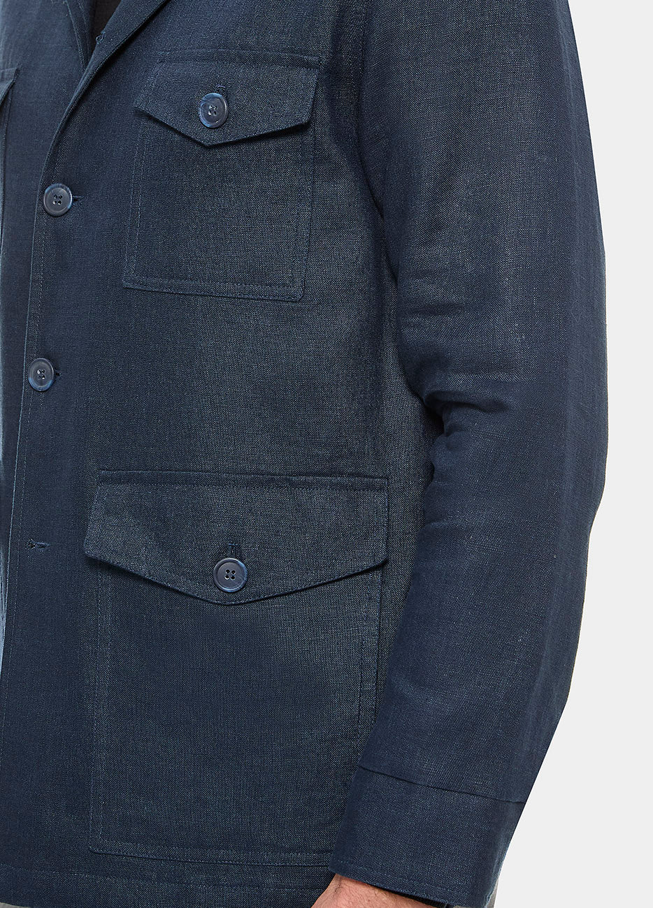 Sobrecamisa De Lino Azul RTW