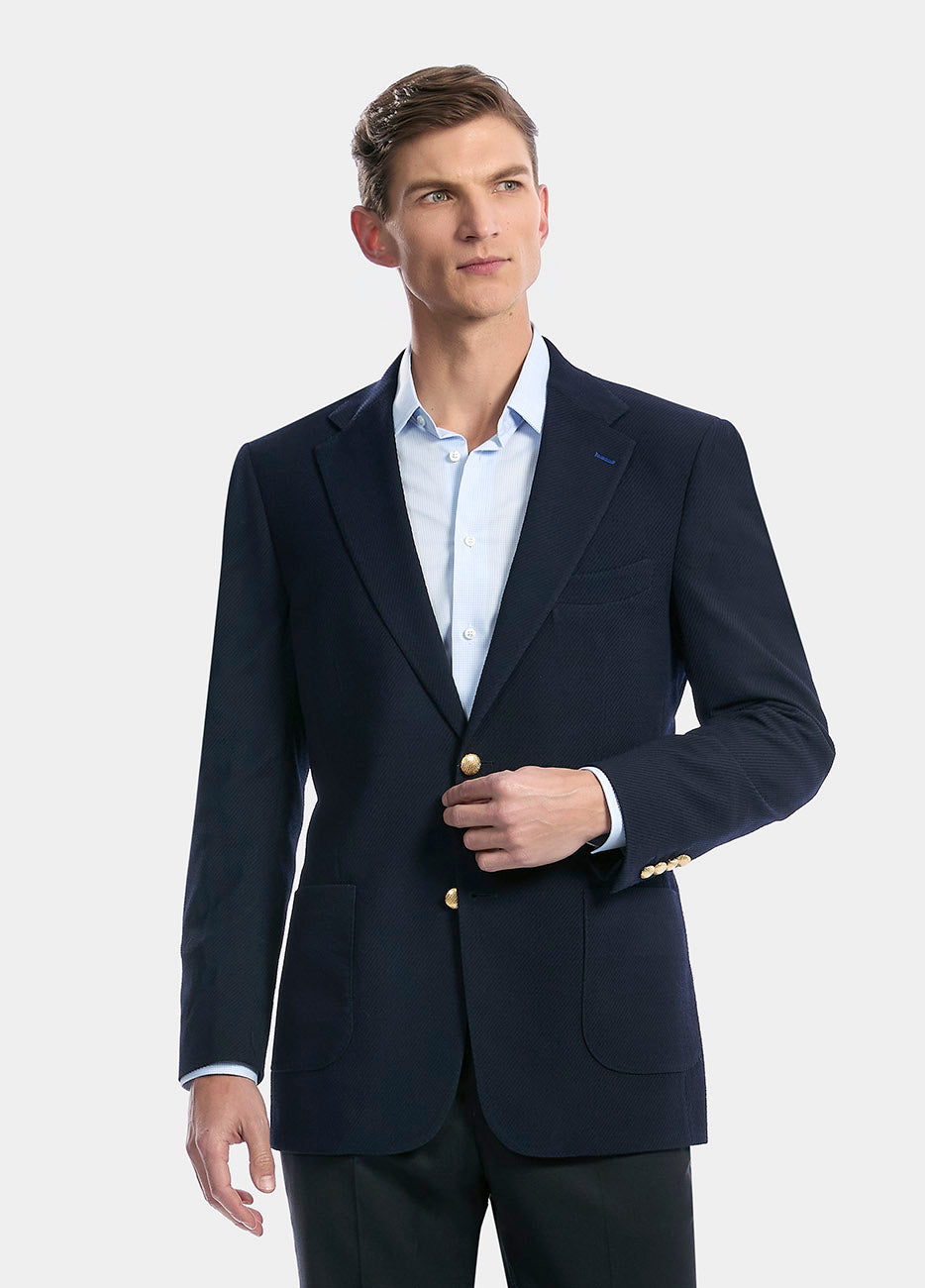 Saco Smoking Azul Marino Microdiseño