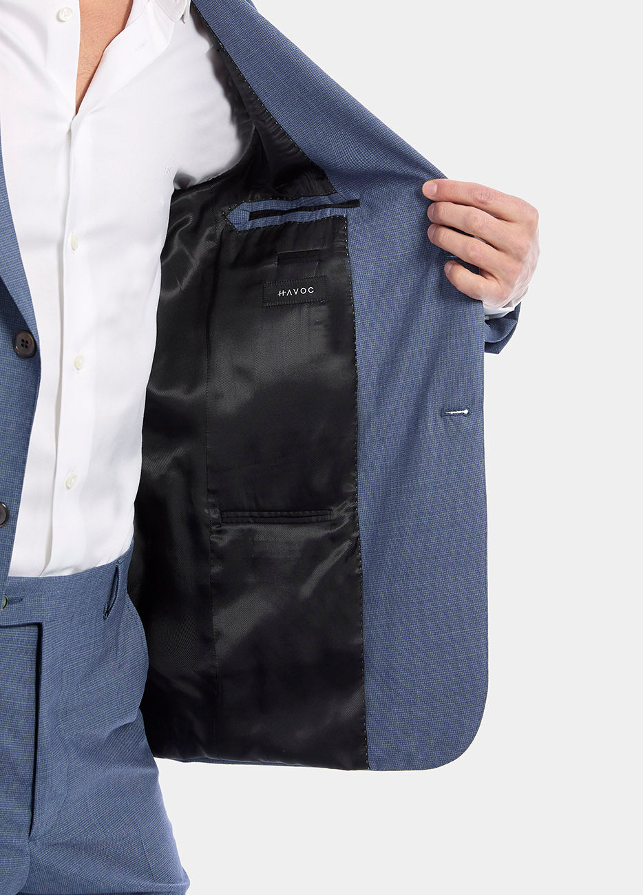 Havoc Saco Azul Microdiseño Lana Y Seda