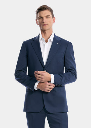 Saco Principe De Gales Arena Con Azul