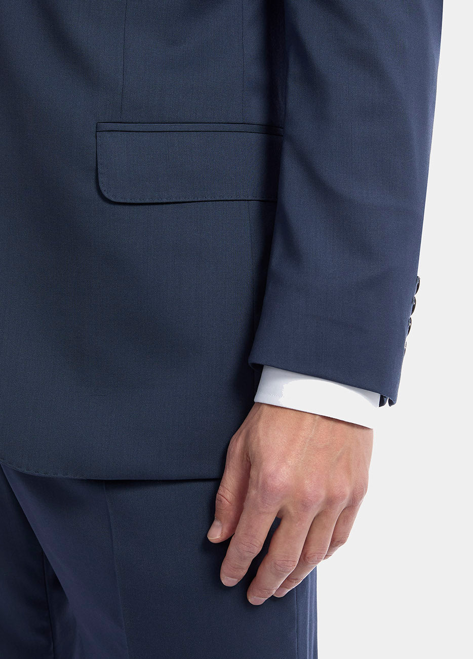 Saco Principe De Gales Arena Con Azul