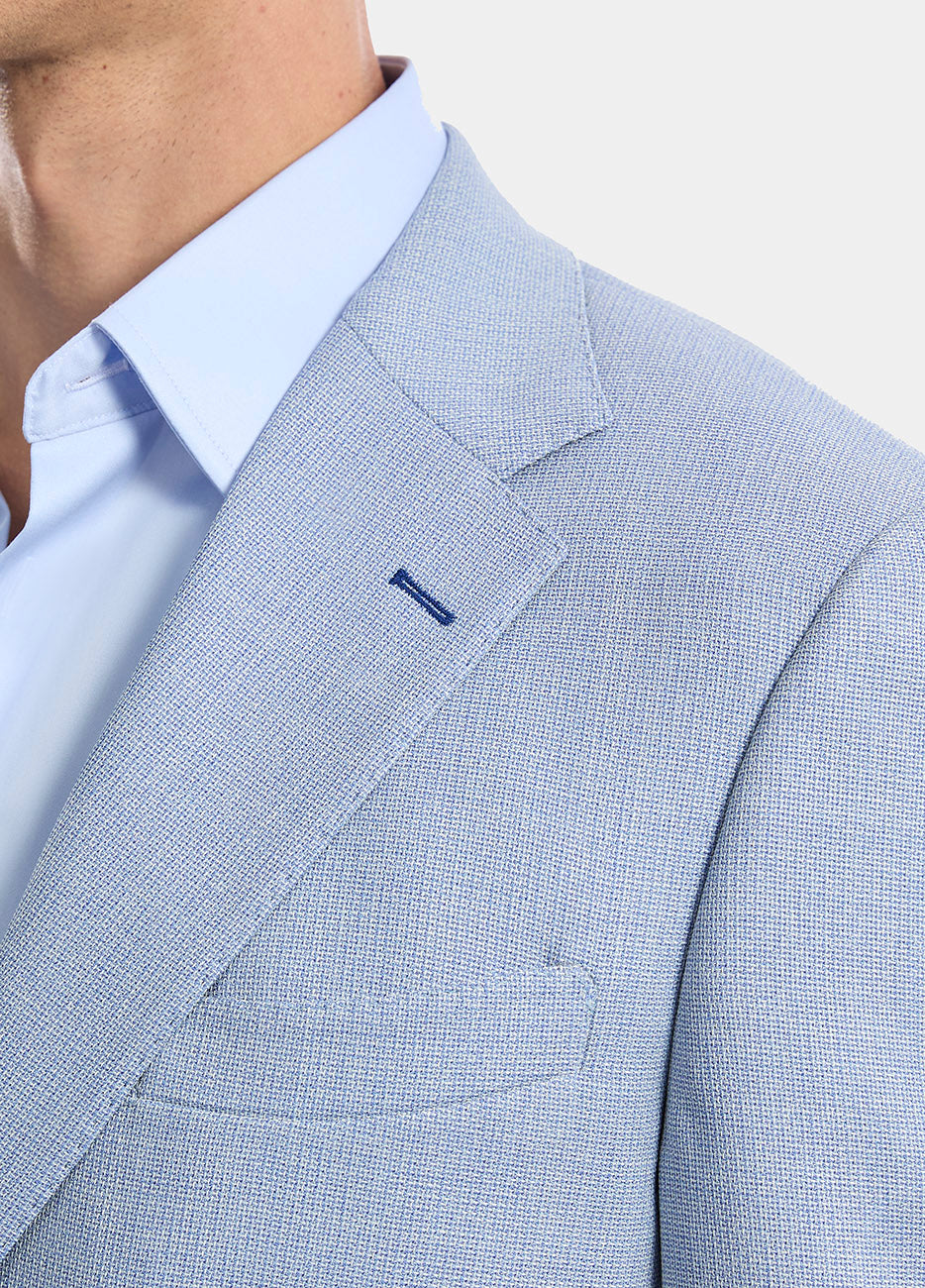 HAVOC Saco Smoking Microdiseño Azul Con Blanco Lana