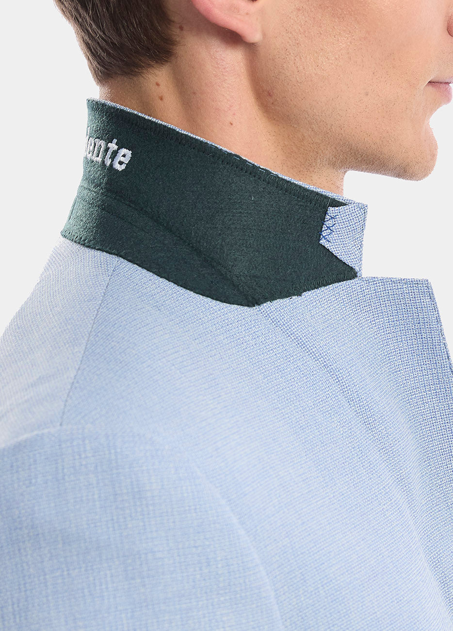 HAVOC Saco Smoking Microdiseño Azul Con Blanco Lana