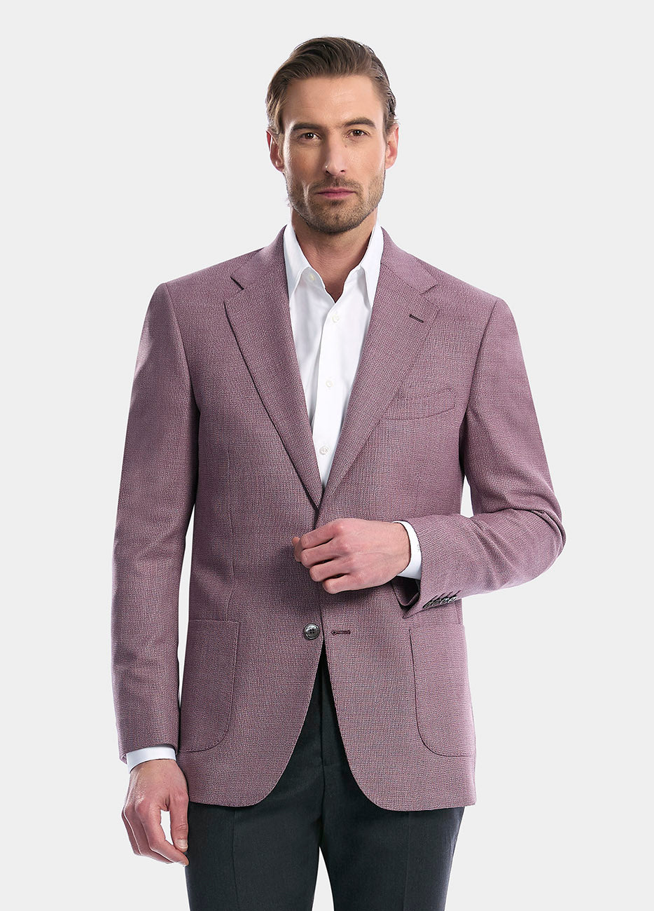 Saco Microdiseño Rosa Con Blanco