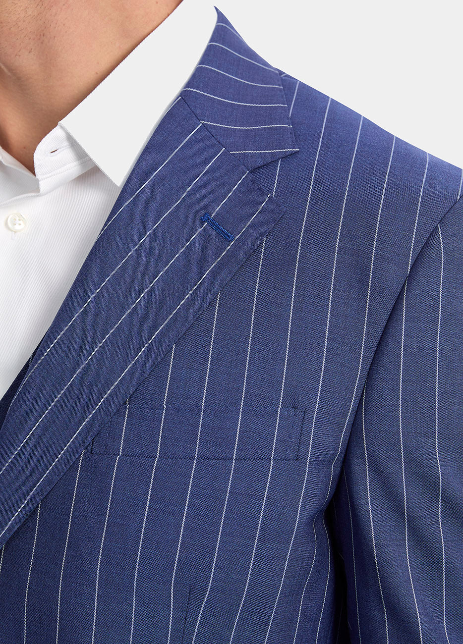Blazer Raya Diplomática Azul Índigo Y Blanco