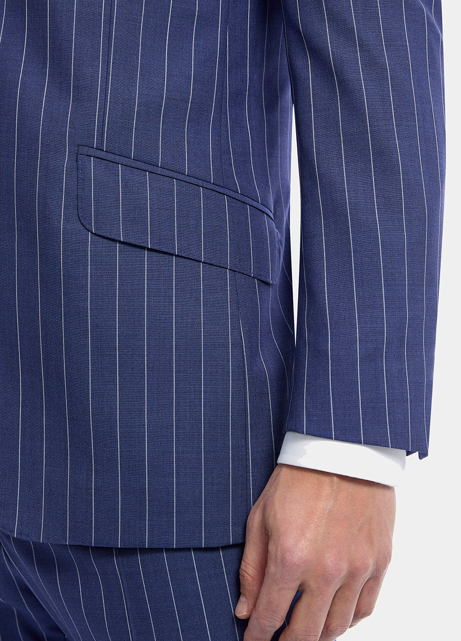 Blazer Raya Diplomática Azul Índigo Y Blanco