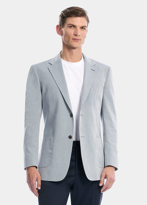 Saco Sarga Gris Claro 100% Algodon