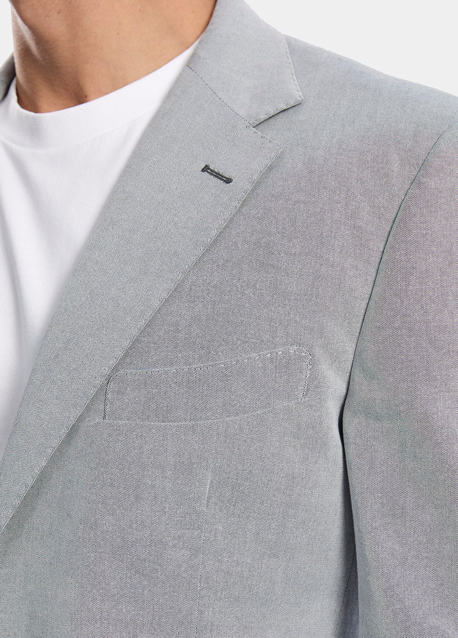 Saco Smoking Sarga Gris Claro 100% Algodon