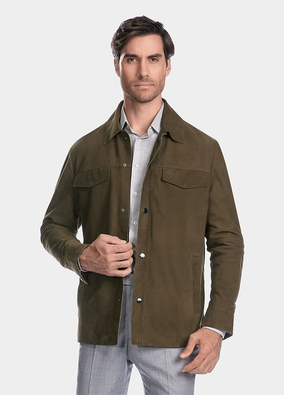 Sobrecamisa De Piel Tarak Olivo