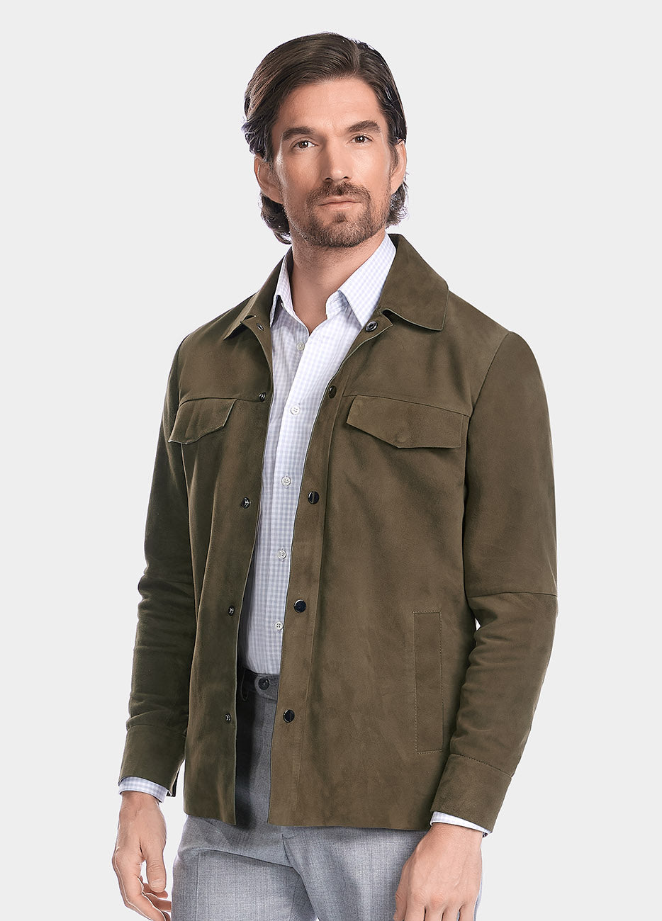 Sobrecamisa De Piel Tarak Olivo