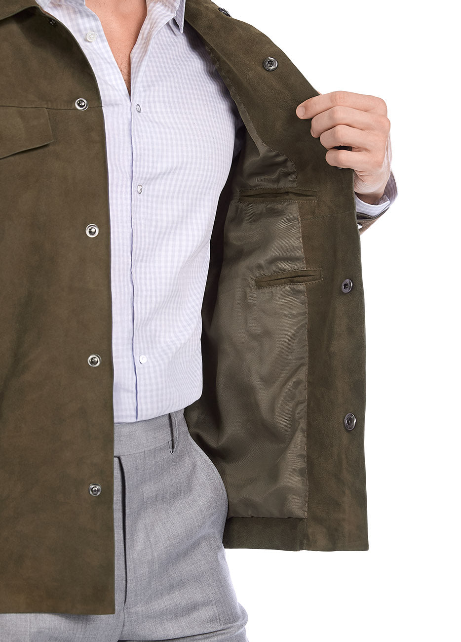 Sobrecamisa De Piel Tarak Olivo