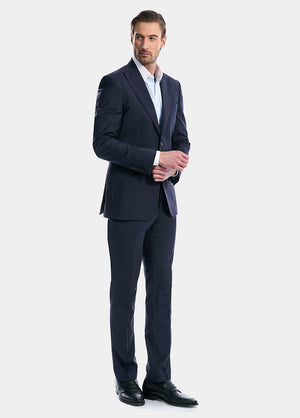 Traje Cuadro Azul Con Lineas Negras