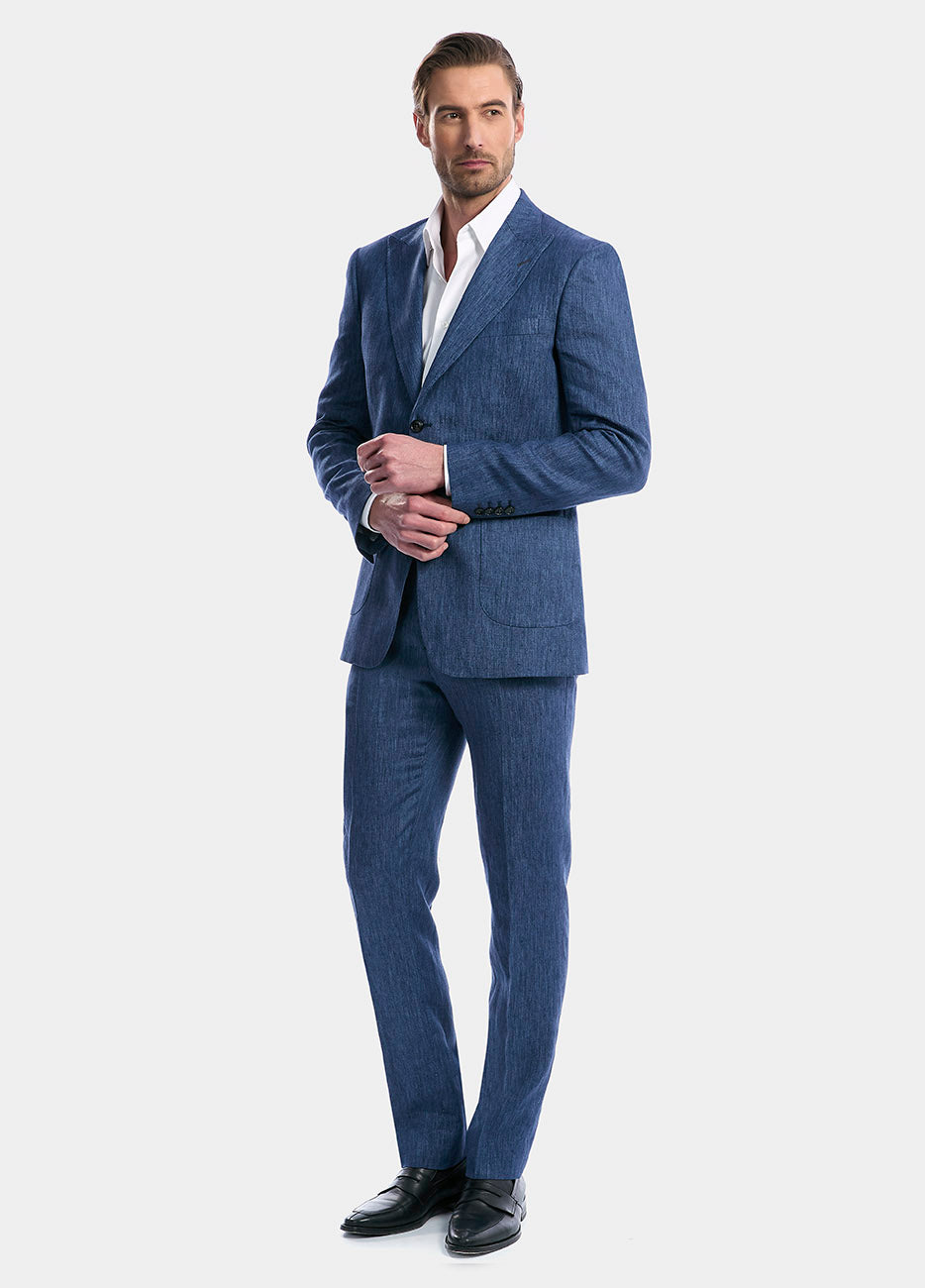 Traje Azul Jaspeado Lana Super 130